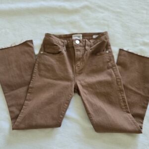 Frame Le Crop mini boot coated jeans in 'latte'